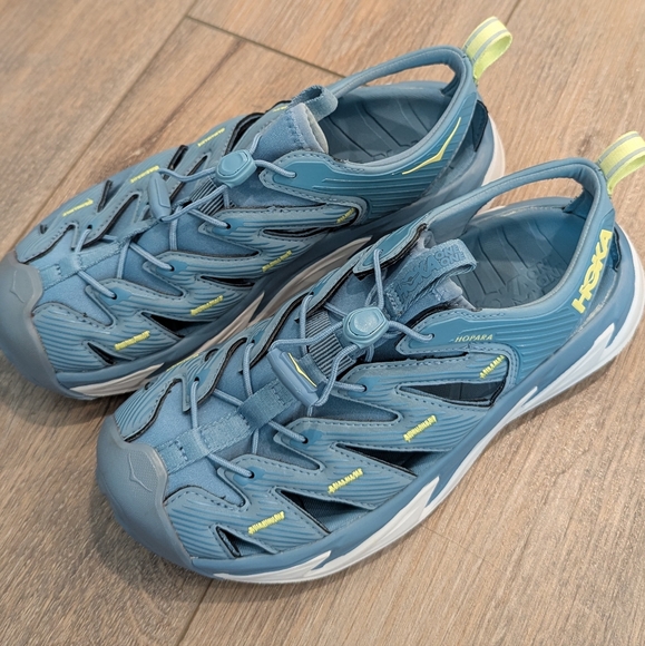Hoka One One women Hopara 7.5 Blue Trail Hiking Sandals Water - Picture 1 of 10